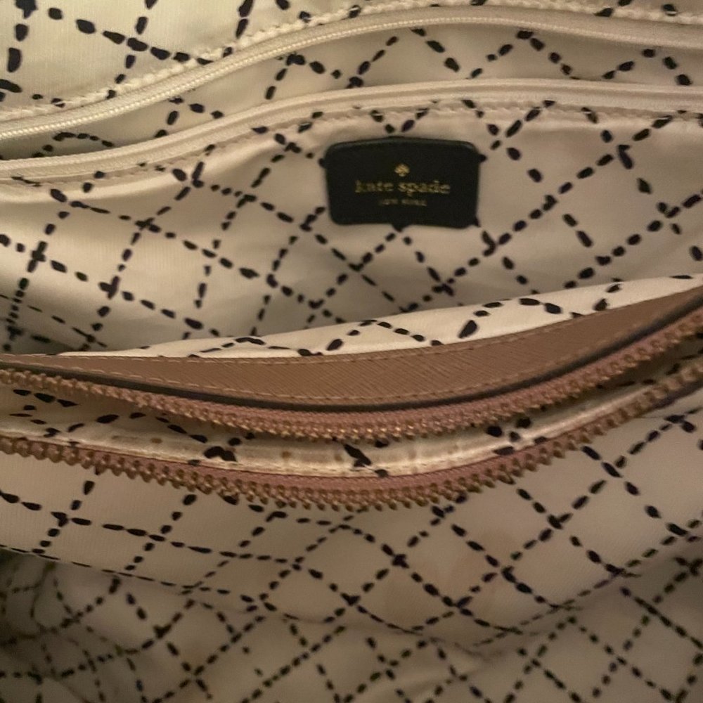 Authentic Kate Spade Tote Purse- Black & Taupe - Picture 3 of 4